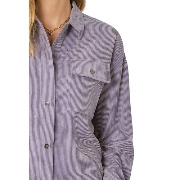 Entro Purple Haze Corduroy Button Front Shacket Size 1X Versatile All Season - Picture 6 of 8